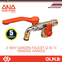 ANA 2-WAY GARDEN FAUCET (2 IN 1) ORANGE HANDLE 1/2