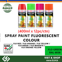 ASMACO Spray Paint Fluorescent Colouer 400ml FLO GREEN (RAL6038)