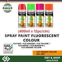 ASMACO Spray Paint Fluorescent Colouer 400ml FLO ORANGE YELLOW (RAL2007)