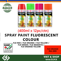 ASMACO Spray Paint Fluorescent Colouer 400ml FLO ORANGE (RAL2005)