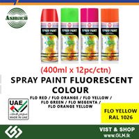 ASMACO Spray Paint Fluorescent Colouer 400ml FLO YELLOW (RAL1026)