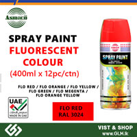 ASMACO Spray Paint Fluorescent Colouer 400ml FLO RED (RAL3024)