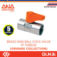 ANA BRASS MINI BALL COCK VALVE FF THREAD  1/2