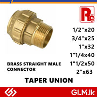 BRASS STRAIGHT MALE CONNECTOR (TAPER UNION)   1/2