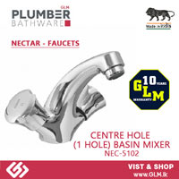 PLUMBER BRASS CENTRE HOLE (1 HOLE) BASIN MIXER  1/2