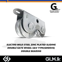 G. ELECTRO MILD STEEL ZINC PLATED SLIDING DOUBLE GATE WHEEL U&V TYPE(GROOVE) DOUBLE BEARING 80MM