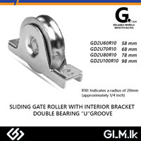 G. (DOT) SLIDING GATE ROLLER WITH INTERIOR BRACKET DOUBLE BEARING “U” GROOVE 78MM