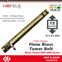 HAFELE BRASS TOWER BOLT OVAL 12