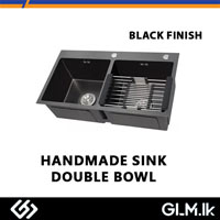 SS HANDMADE SINK DOUBLE BOWL BLACK