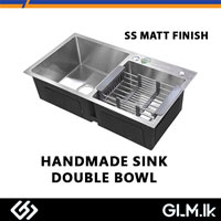 HANDMADE SINK DOUBLE BOWL SS MATT