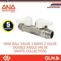 ANA MINI BALL VALVE 3 WAYS 2 VALVE DOUBLE ANGLE VALVE (WHITE COLLECTION)