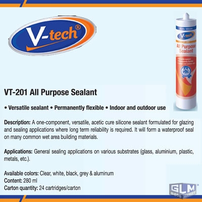 VTECH ALL PURPOSE SEALANT 300 ML CLEAR