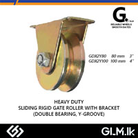 G. (DOT) HEAVY DUTY SLIDING RIGID GATE ROLLER WITH BRACKET (DOUBLE BEARING, Y-GROOVE) 100MM 4