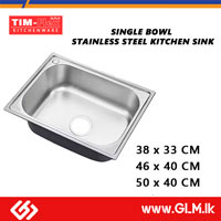 TIM-FLEX SINGLE BOWL STAINLESS STEEL KITCHEN SINK  46 X 40 CM