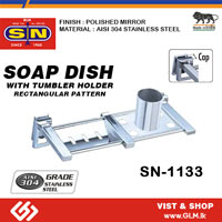 SN-1133 304 SOAP DISH WITH TUMBLER HOLDER