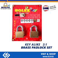SOLEX PREMIUM HIGH SECURITY KEY ALIKE R50 2:1 BRASS PADLOCKS SET