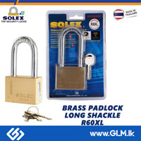 SOLEX PREMIUM HIGH SECURITY BRASS PADLOCK  LONG SHACKLE R60XL