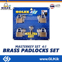 SOLEX MASTERKEY SET 4:1   BRASS PADLOCKS SET 50 MM